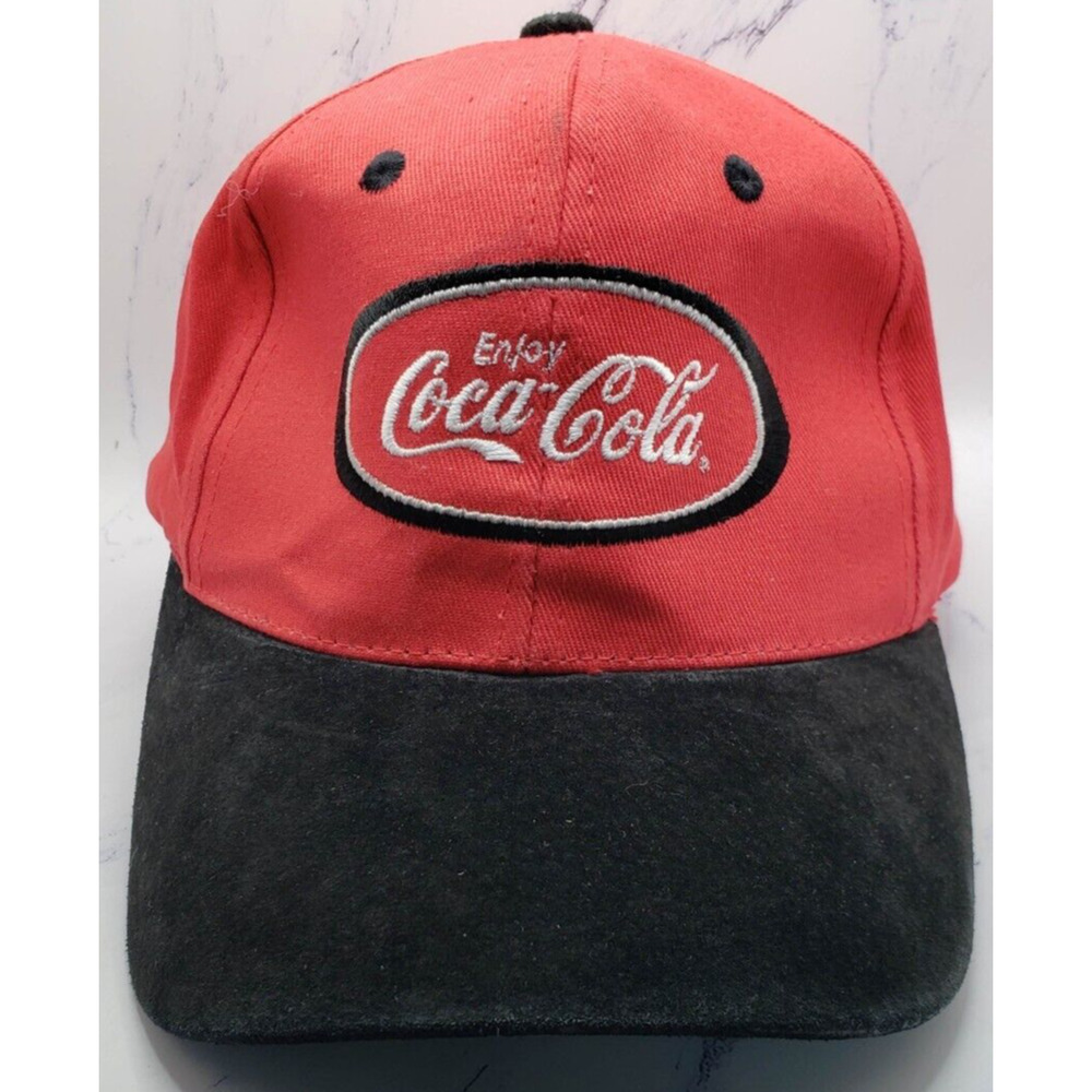 Vintage Hat Cap Coke Enjoy Coca Cola Strapback KC Brand Red Black